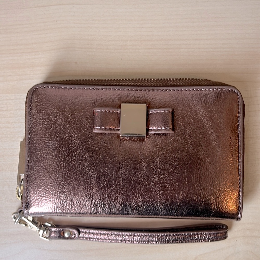 Bronze w gold accents wallet/ wristlet
